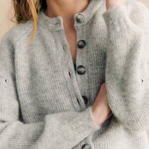 Sezane Othello Cardigan Light Pearl Grey XS